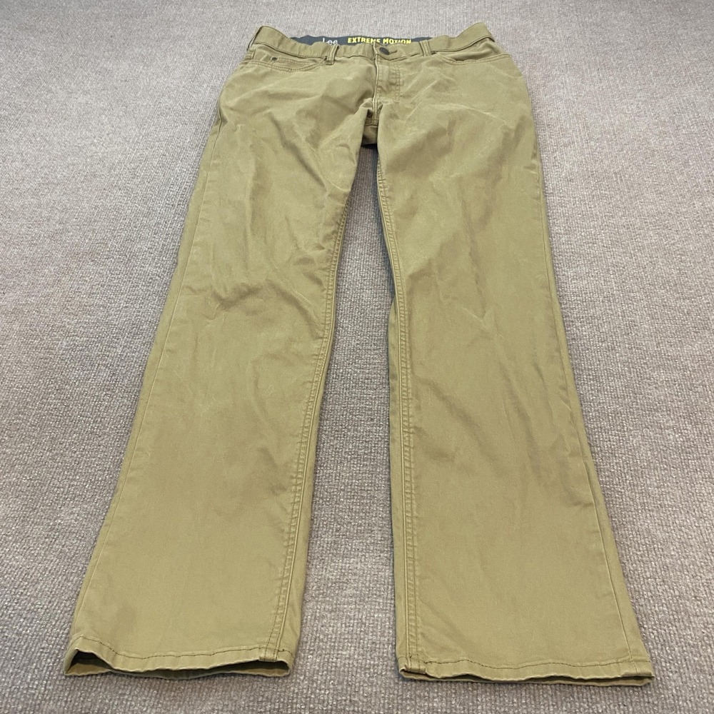 Lee Extreme Motion Pants Mens 34x34 Beige Stretch Chino Tapered Leg Casual